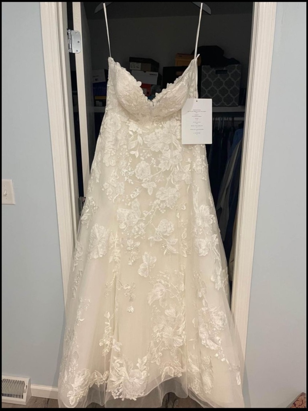 Allure Bridals Ivory Champagne Lace A-Line Wedding Gown